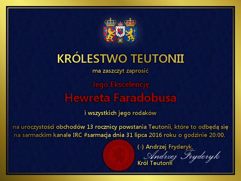Zaproszenie Teutonia