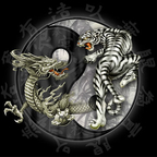 asian dragon - yin and yang - wallpaper