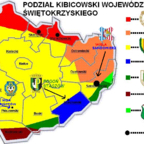 Mapa woj. Świętokszyskiego - podział kibicowski
