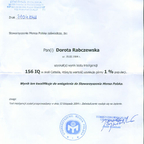 Zaświadczenie od MENSY że DODA ma  156 IQ