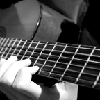 Classical Guitar Playing Acoustic Hands Fretboard Fingers Fingerpicking Black and White Music Desktop HD Wallpaper 1920x1080 Great Guitar Sound www.GreatGuitarSound.Blogspot.com