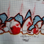 1st September Graffiti na kartce Kotek 2012