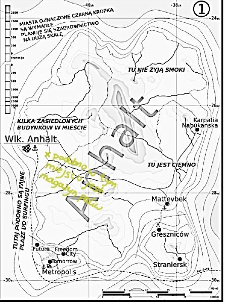 Mapa Anhaltu z czasów ponownego odkrywania go w 2011 roku Mapa Anhaltu z czasów ponownego odkrywania go w 2011 roku