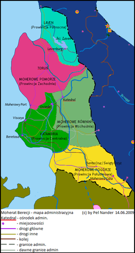 Mapa administracyjna Moheratu Berecji