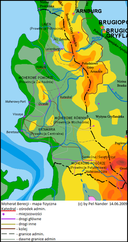 Mapa fizyczna Moheratu Berecji
