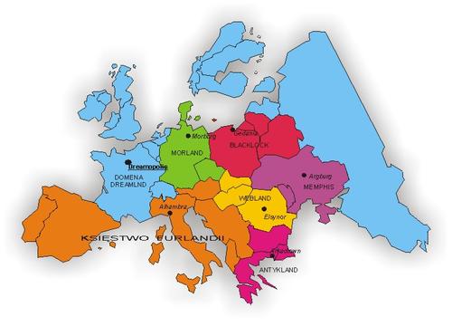 Mapa Dreamlandu z 1999 r.