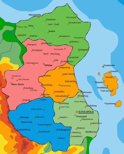 Mapa administracyjna Scholandii