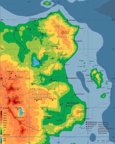 Mapa fizyczna Scholandii