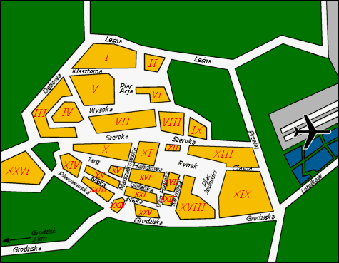 Plan miejscowo�ci Podd�bice