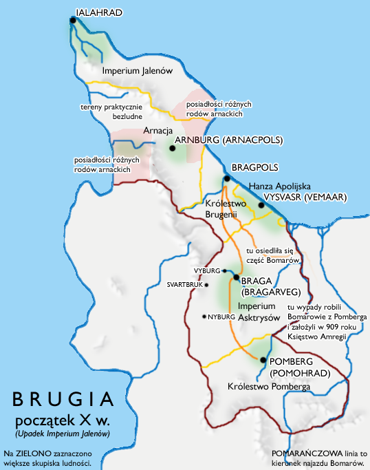 Mapa Brugii w X wieku Mapa Brugii w X wieku