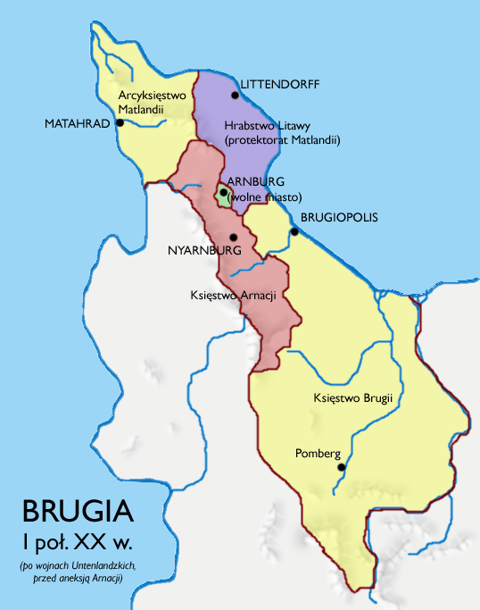Mapa Brugii w XX wieku Mapa Brugii w XX wieku