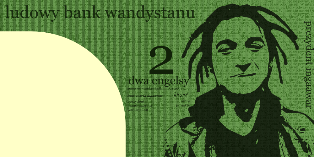 Prezydent Ingaawar na banknocie dwuengelsowym