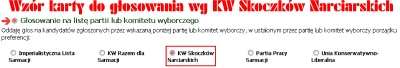 Wzór karty do głosowania...