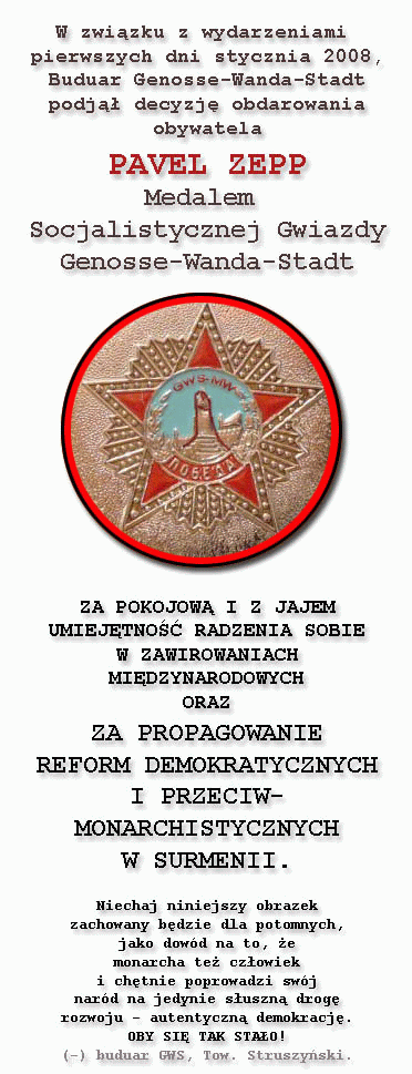 Medal GWS dla P. Zeppa