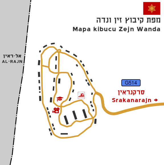 Mapa kibucu Zejn Wanda