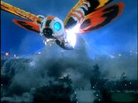 Mothra przeprowadza atak powietrzny