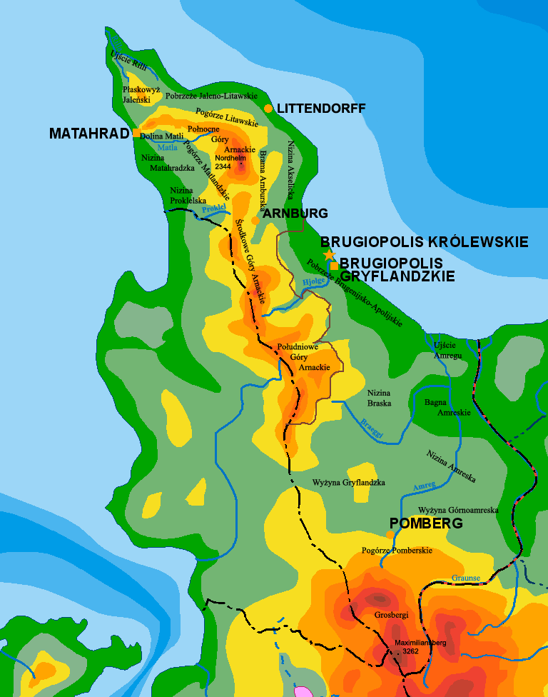 Mapa fizyczna Brugii