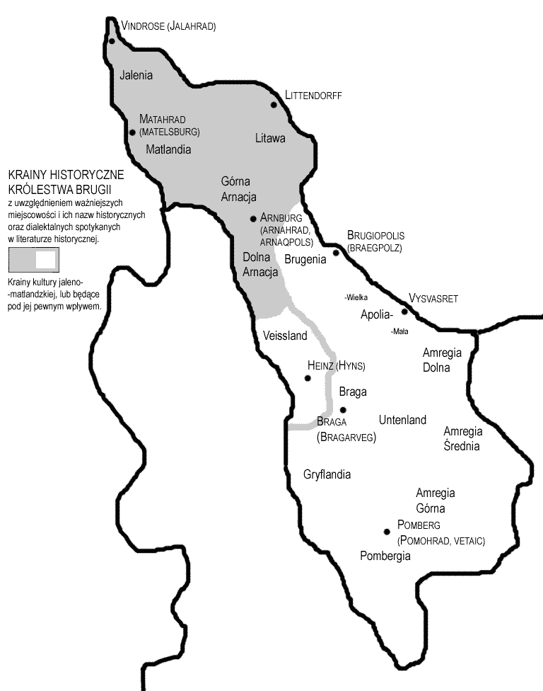 Mapa krain historyczno-religijnych Brugii