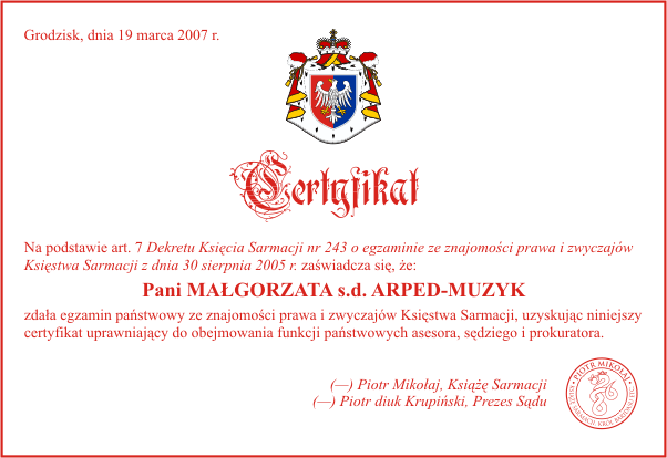 certyfikat 19